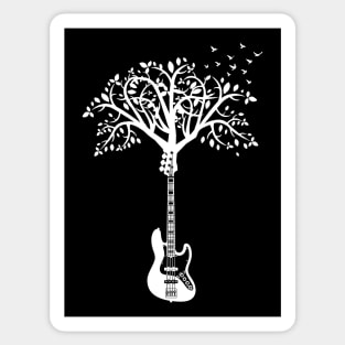 Bass Guitar Tree Dark Theme Sticker